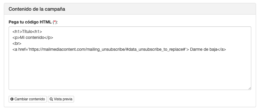 Añade tu propio HTML en campañas de email marketing -